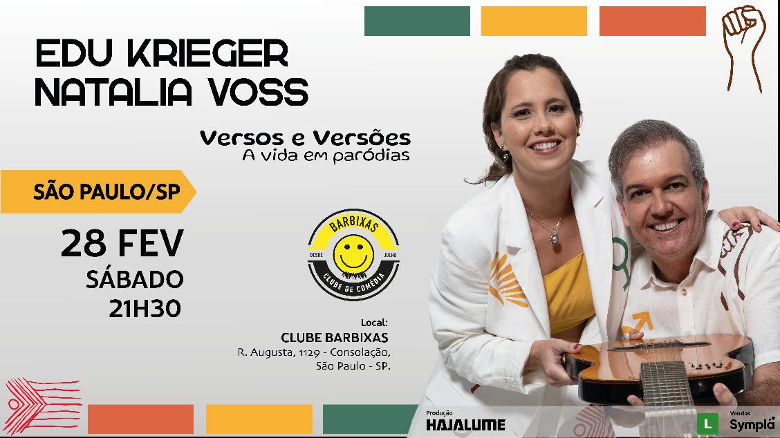 Imagem do evento Edu Krieger Natalia Voss - Versos e Versões a Vida em Paródias