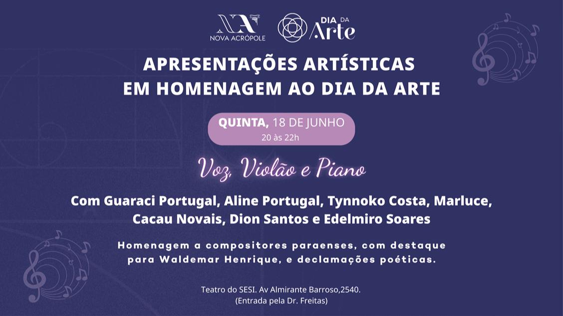 Imagem do evento DIA DA ARTE - APRESENTAÇÕES ARTÍSTICAS