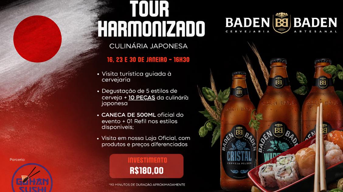 Imagem do evento TOUR HARMONIZADO JAPONÊS + HAPPY HOUR COM DJ