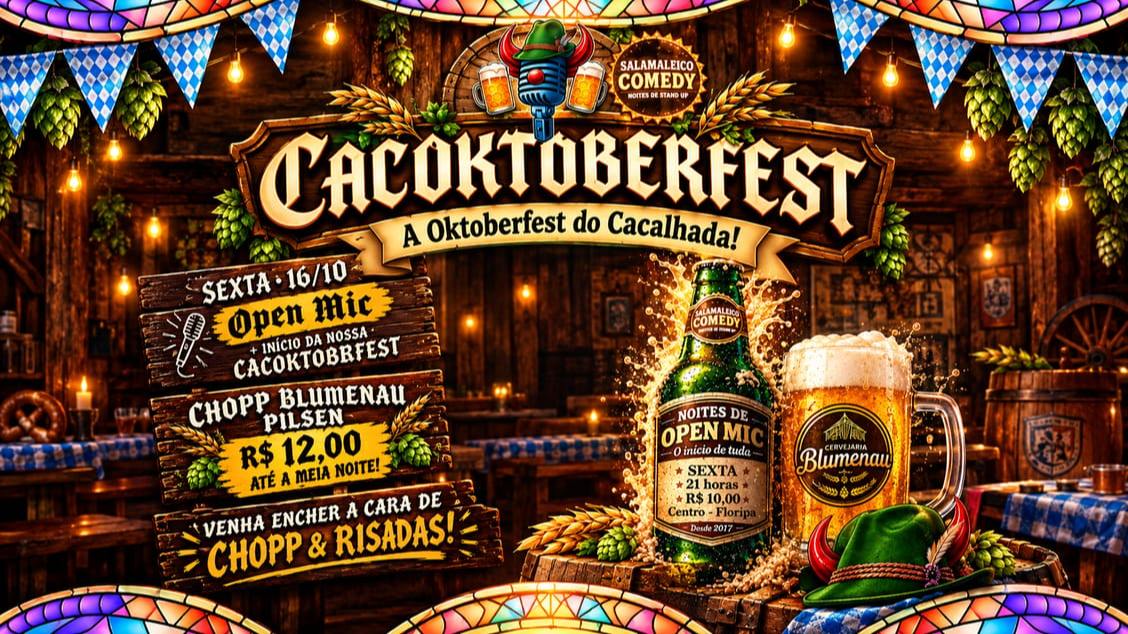Imagem do evento SALAMALEICO COMEDY - Noites Open Mic + Cacoctoberfest