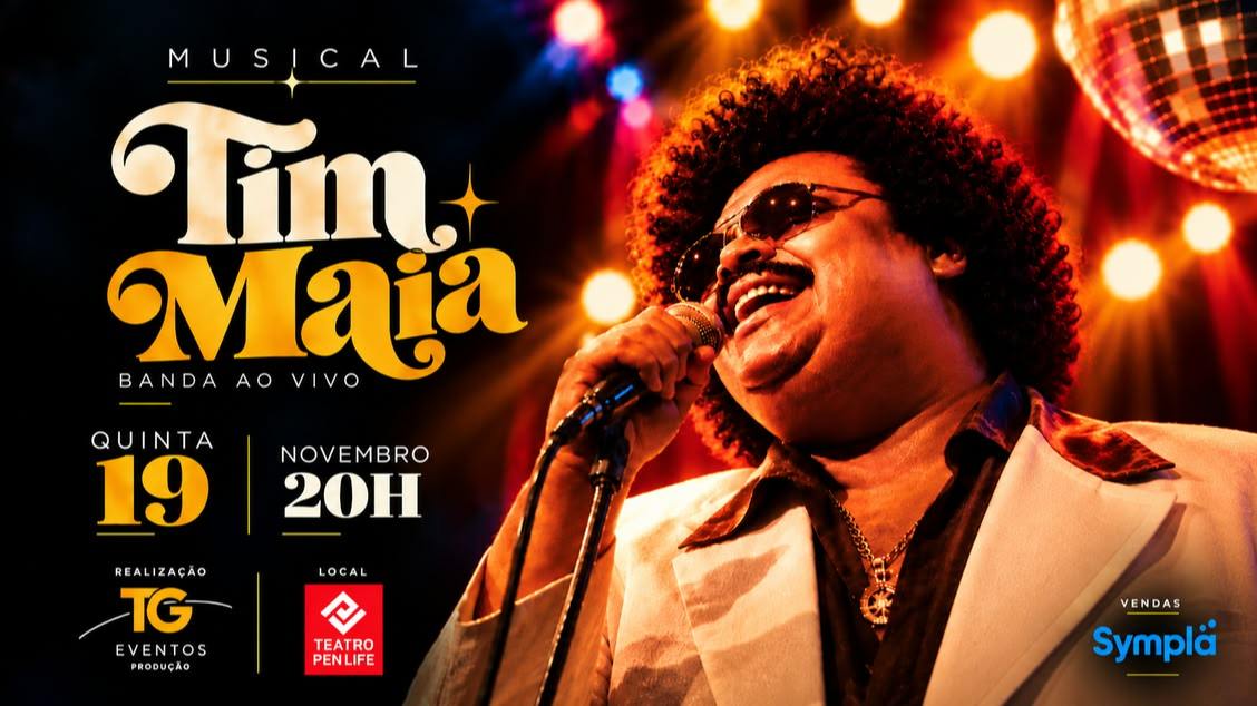 Imagem do evento Musical Tim Maia – Com Banda ao Vivo  19 de novembro 🕣 Quinta às 20h