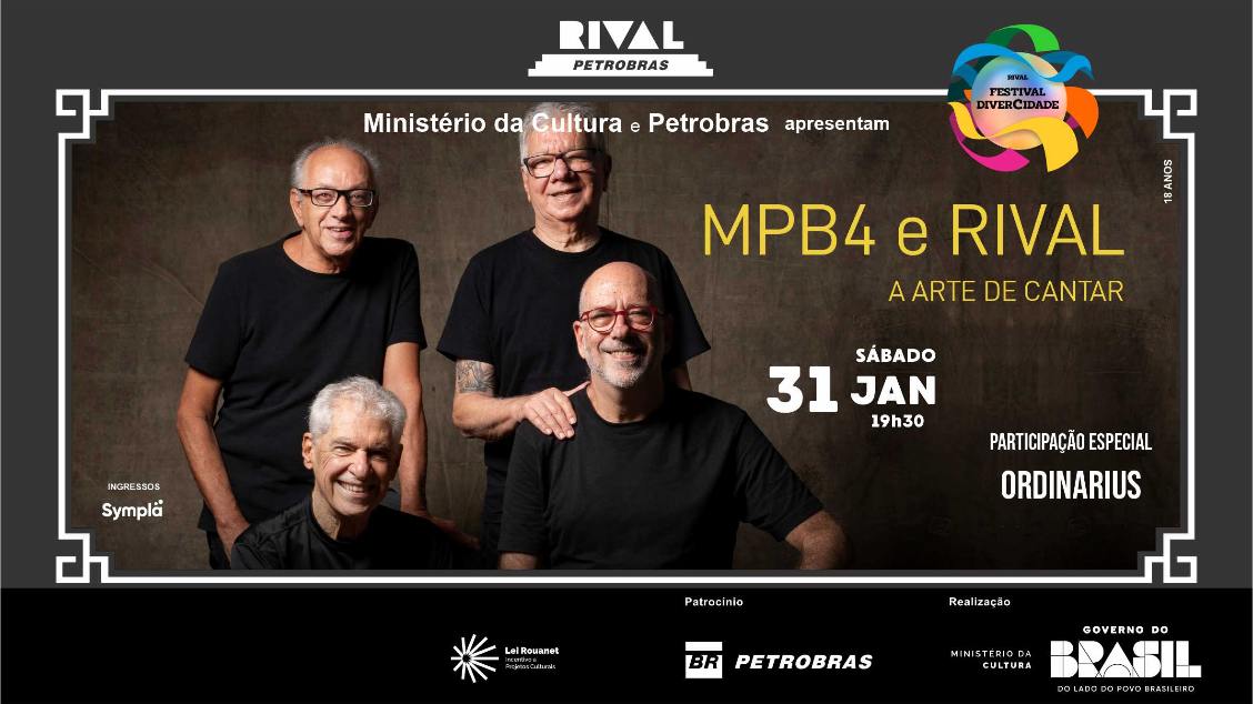Imagem do evento MPB4 E RIVAL - A ARTE DE CANTAR