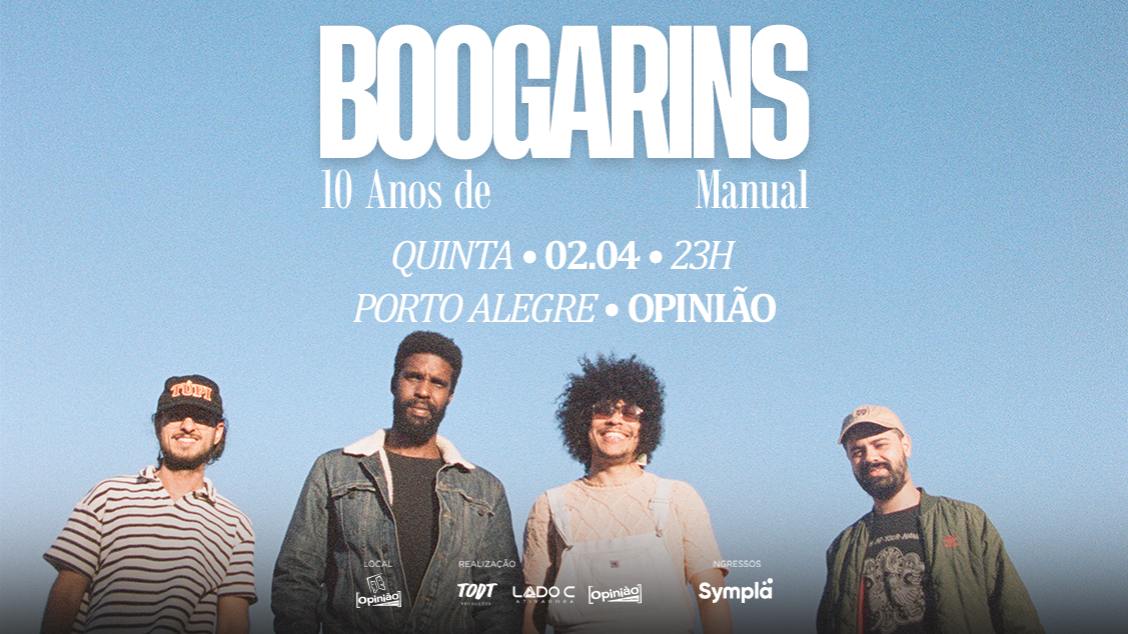 Imagem do evento BOOGARINS 10 ANOS DE MANUAL - 02/04/26