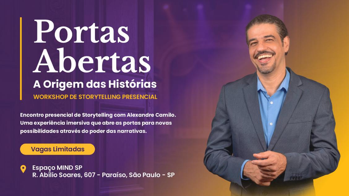 Imagem do evento Portas Abertas - A Origem das Histórias - Storytelling com Alexandre Camilo