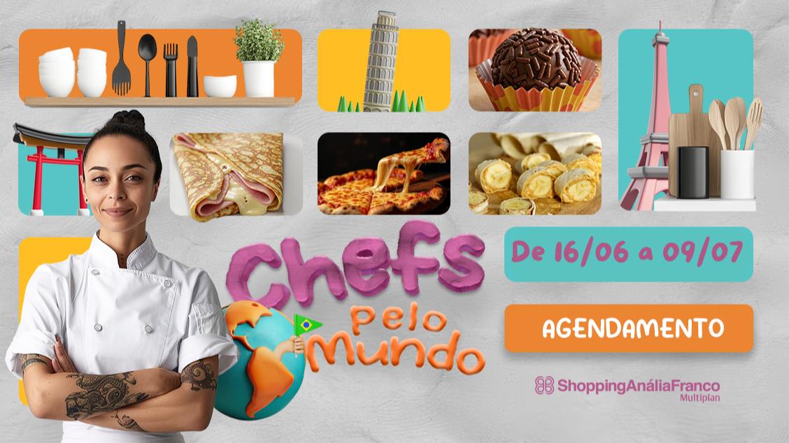 Banner AULAS SHOW  CHEFS PELO MUNDO - 2ª EDIÇÃO