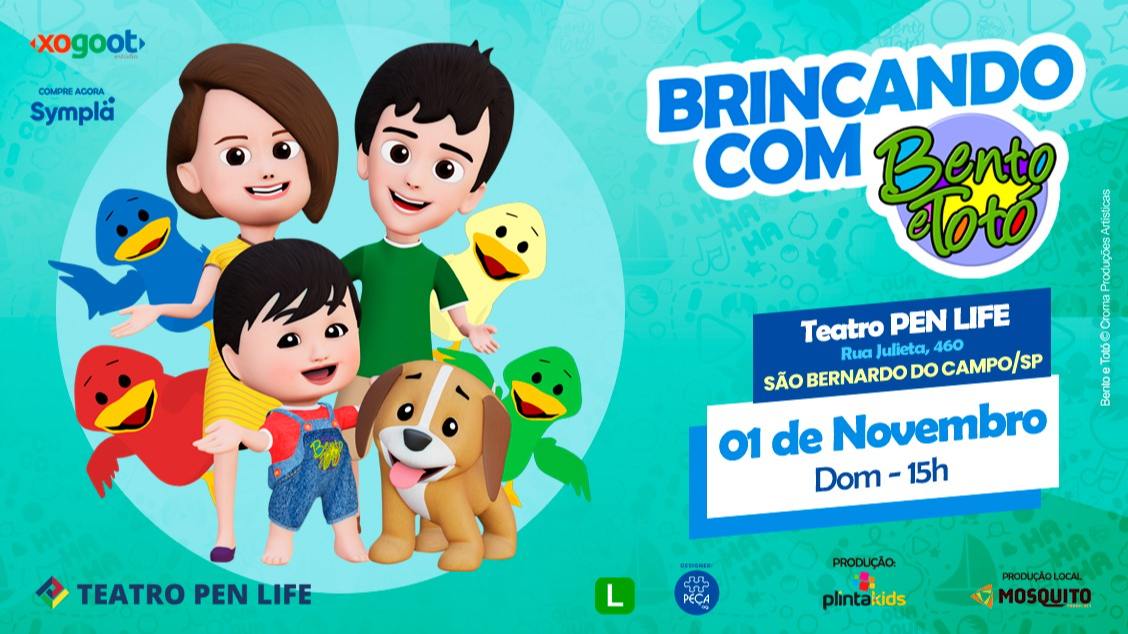 Imagem do evento Brincando com o Bento e Totó  01 nov  Domingo 15h