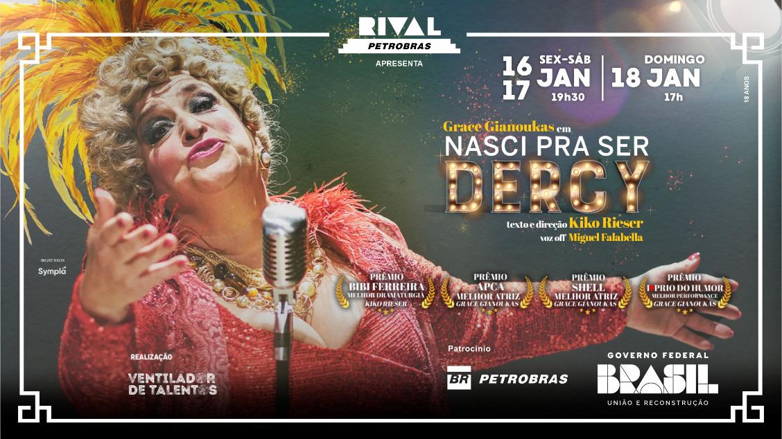 Imagem do evento “NASCI PRA SER DERCY” COM GRACE GIANOUKAS