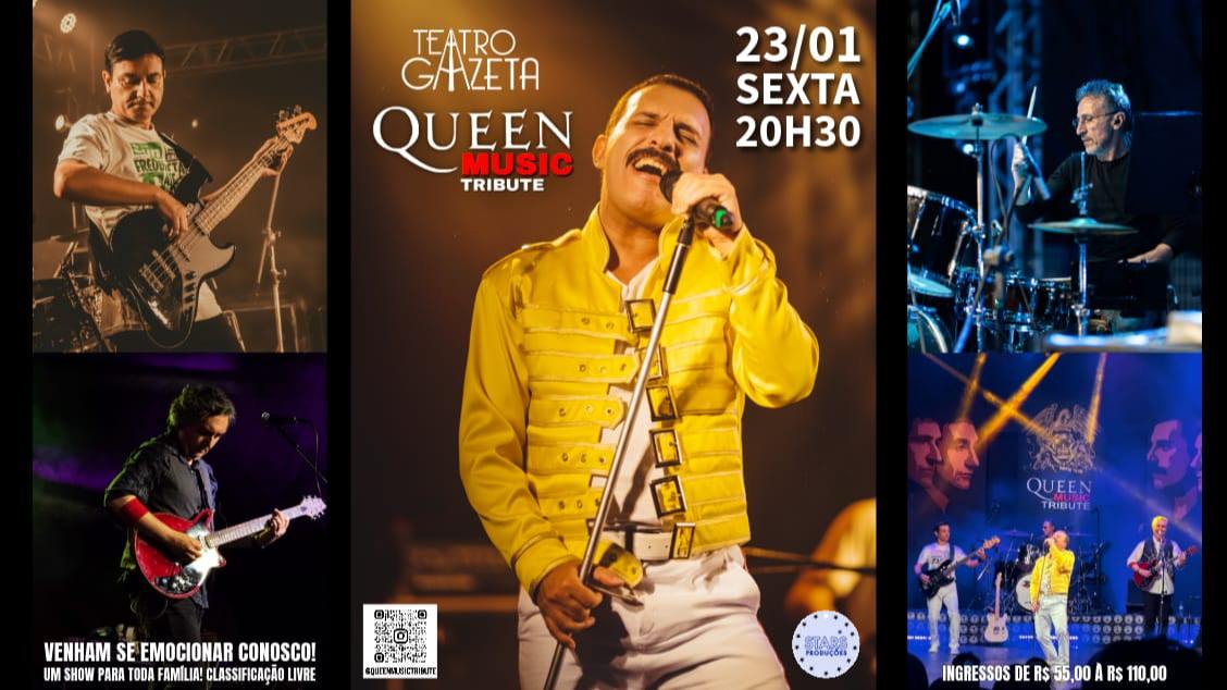Imagem do evento QUEEN MUSIC TRIBUTE - 23 Janeiro - Sexta 20h30