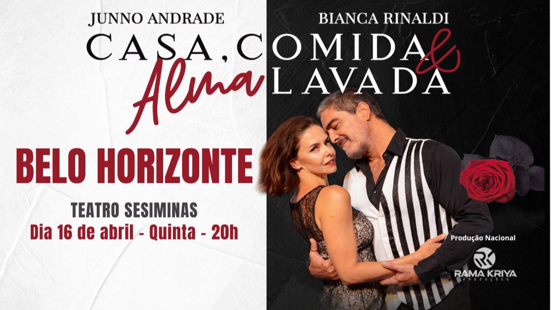 Imagem do evento Casa, Comida e Alma Lavada, com Junno Andrade e Bianca Rinaldi