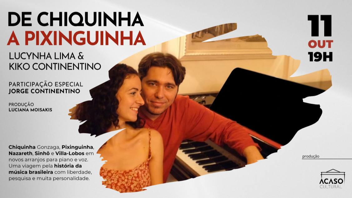 Imagem do evento De Chiquinha a Pixinguinha — Duo Lucynha Lima & Kiko Continentino