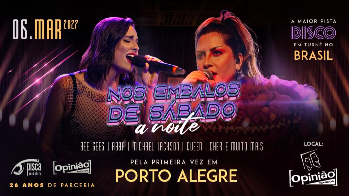 Imagem do evento OS EMBALOS DE SÁBADO À NOITE - 06/03/27