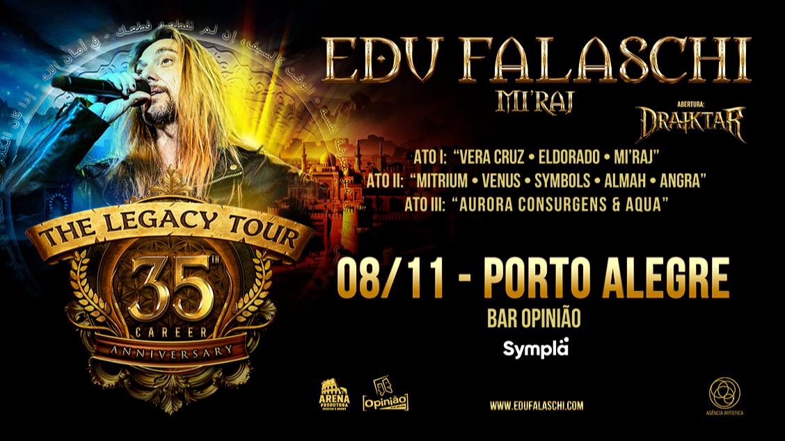 Imagem do evento EDU FALASCHI “Mi’raj & The Legacy Tour” em Porto Alegre - 08/11/26