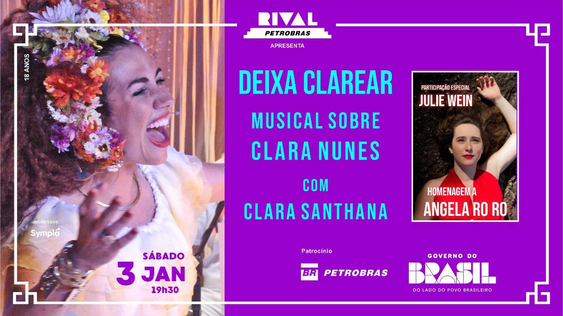 Imagem do evento “DEIXA CLAREAR, MUSICAL SOBRE CLARA NUNES” COM CLARA SANTHANA