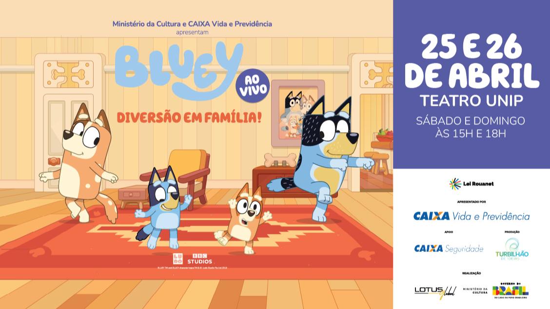 Imagem do evento BLUEY AO VIVO – DIVERSÃO EM FAMÍLIA